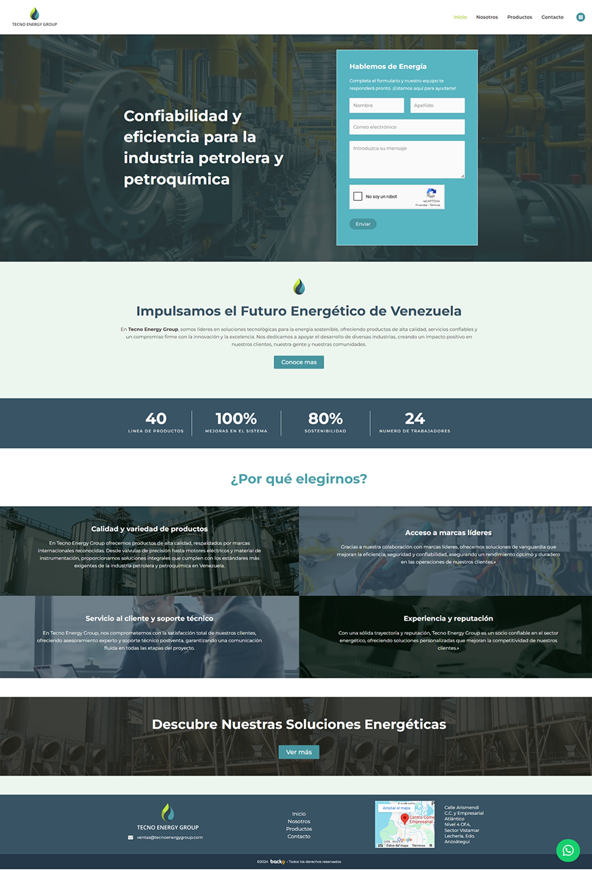 Tecno Energy Group sample interface — view 1