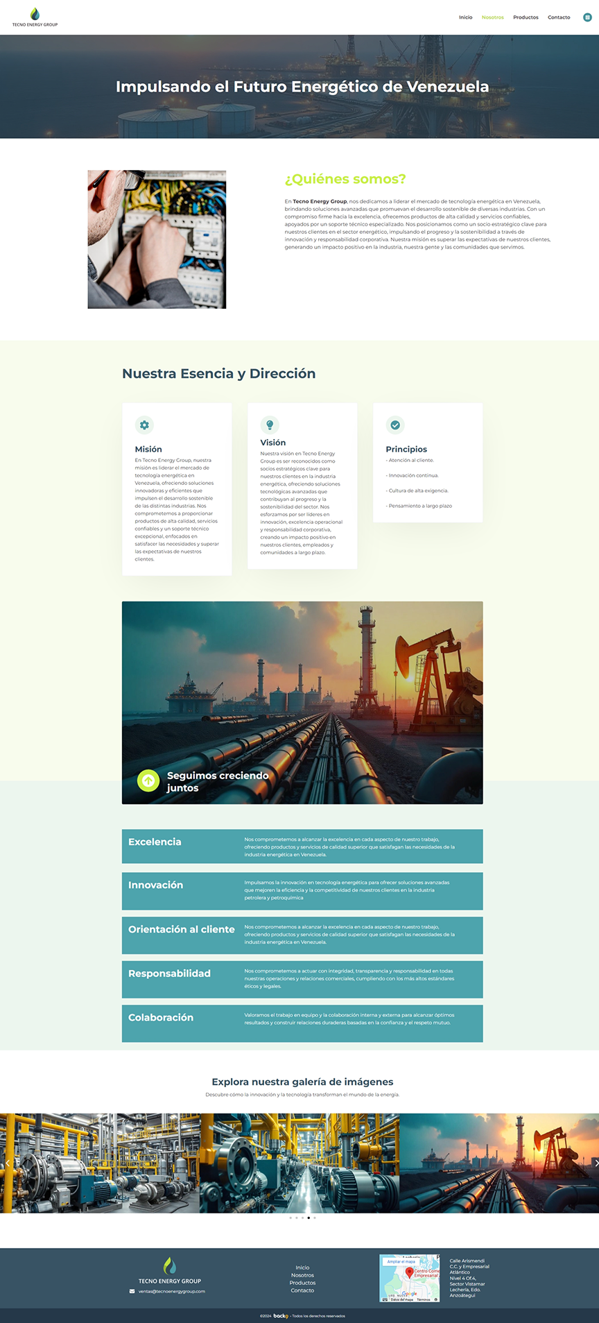 Tecno Energy Group sample interface — view 2