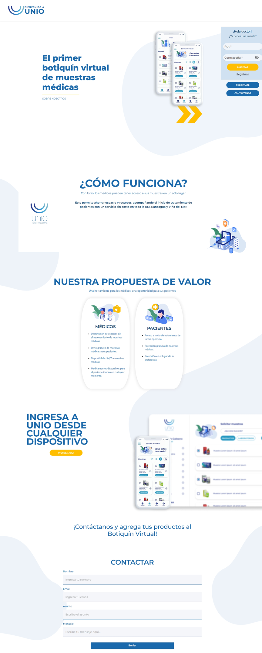 UNIO sample interface — view 1